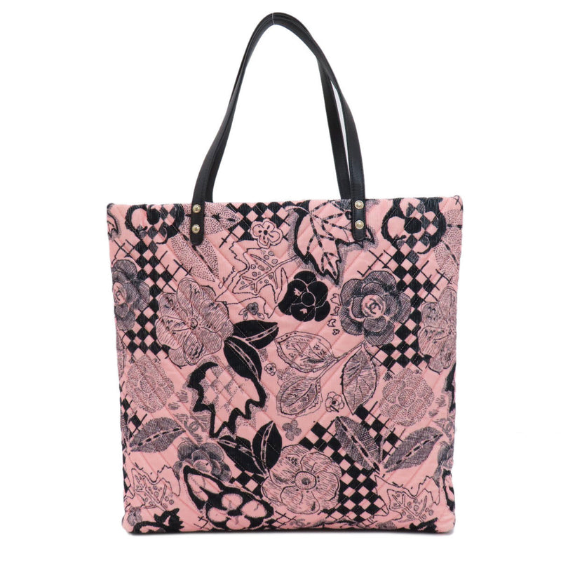 CHANEL Camellia Tote Bag Cotton Women's