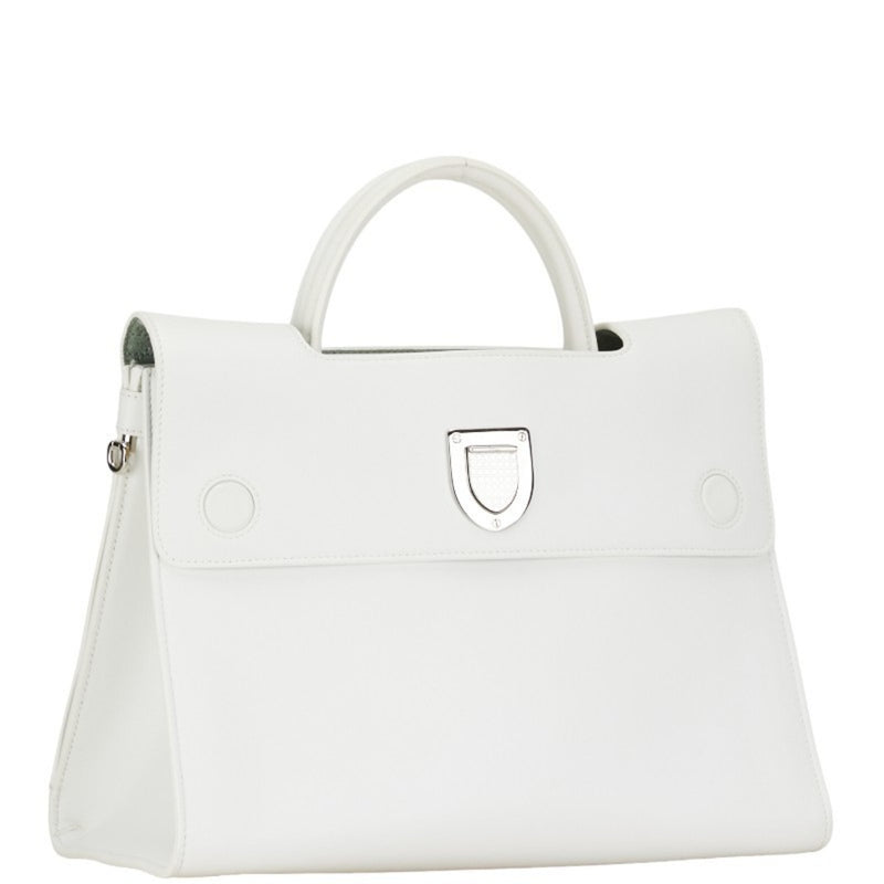 Christian Dior Dior DiorEver Handbag Shoulder Bag White Leather Women's