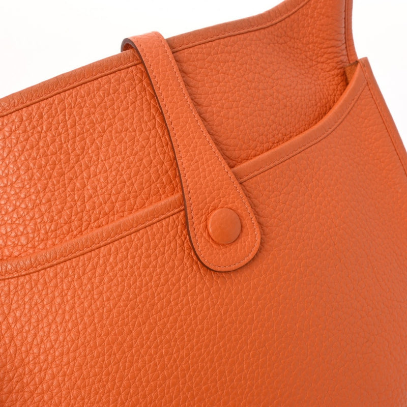 HERMES Evelyn 3 PM Orange Palladium Hardware M Stamp (around 2009) Unisex Taurillon Clemence Shoulder Bag