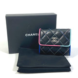 Chanel CC Mark Compact wallet Trifold wallet Black SilverHardware