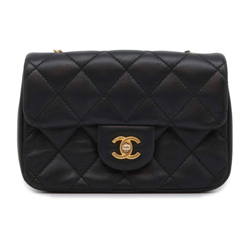 Chanel Chain Shoulder Bag Matelasse Coco Mark AS3456 CHANEL Heart Black