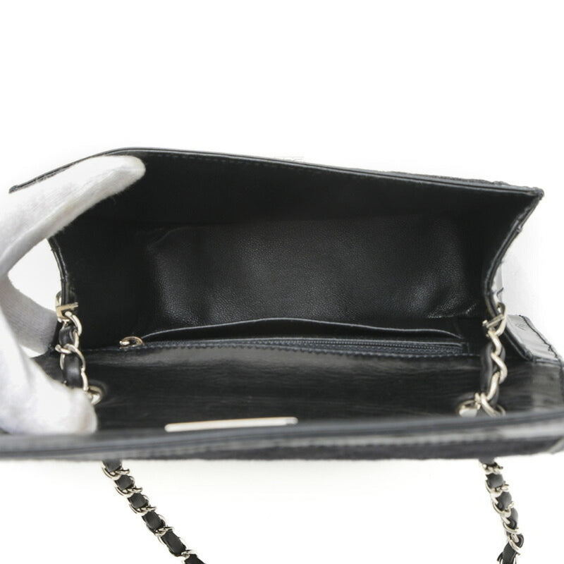 Chanel 2.55 Matelasse Chain Shoulder Cotton Patent Black