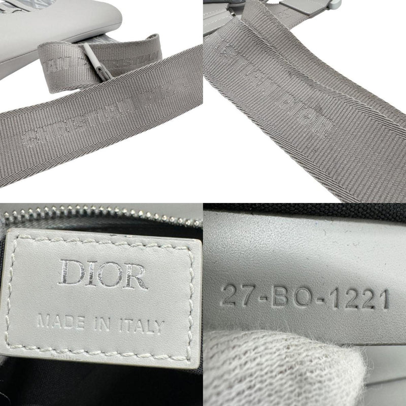 Christian Dior Body Bag Leather Grey Men's z1300