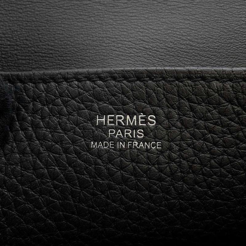 Hermes Handbag Arzan 25 Black Taurillon Clemence B Stamp 2way Shoulder