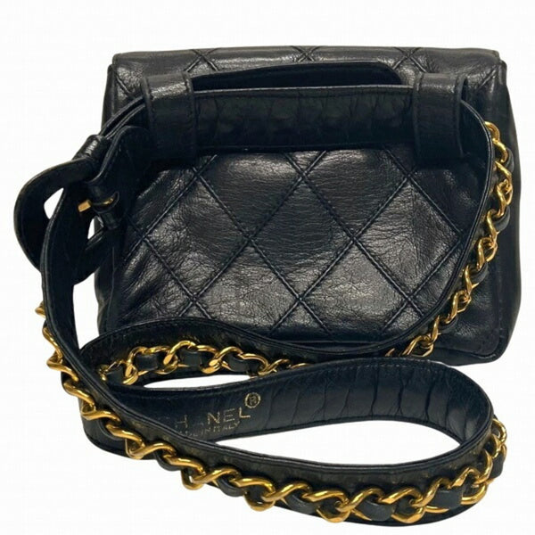 CHANEL Bicolor Chain Black Bag Waist Pouch for Women