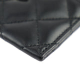 CHANEL 2024 Cruise Card Case AP3730 Lambskin Black Business Holder Matelasse Star Coco Mark