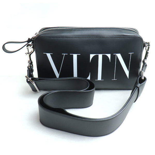 Valentino Garavani VLTN Leather Shoulder Bag Black 3Y2B0704WJW Men's Women's Unisex