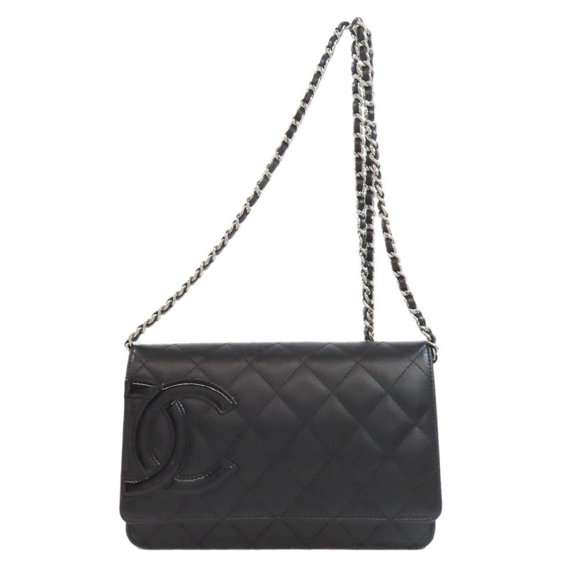 CHANEL Cambon Line Chain Wallet Shoulder Bag Calfskin Women's