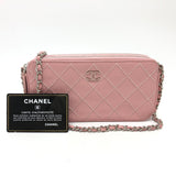 Chanel A82527 CC Mark Chain Wallet Long Wallet Shoulder Bag pink Lining Multicolore/SilverHardware