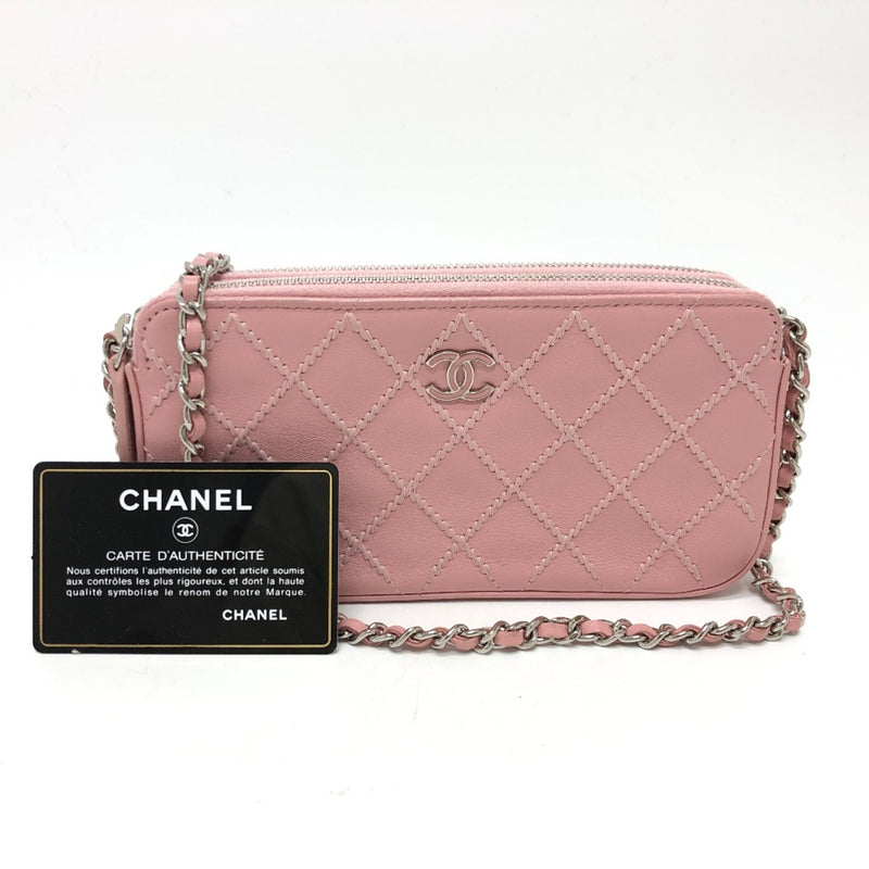 Chanel A82527 CC Mark Chain Wallet Long Wallet Shoulder Bag pink Lining Multicolore/SilverHardware