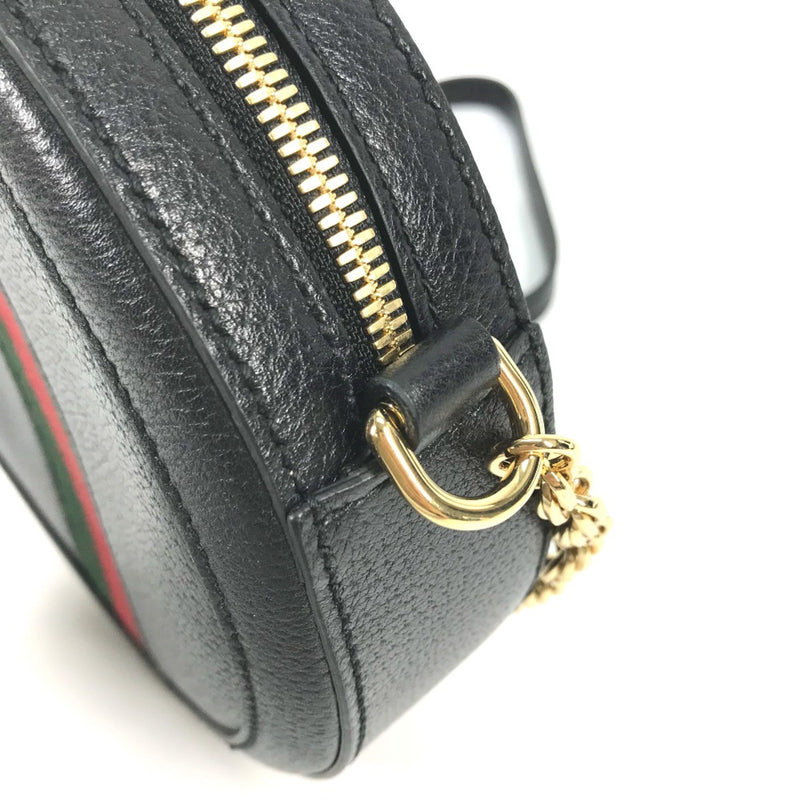 Gucci 550618 Shelly line GG Pochette Crossbody Chain bag Shoulder Bag Black