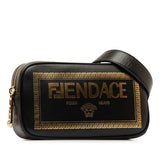 FENDI x Versace FENDACE Fendace Shoulder Bag 7M0285 Black Leather Women's