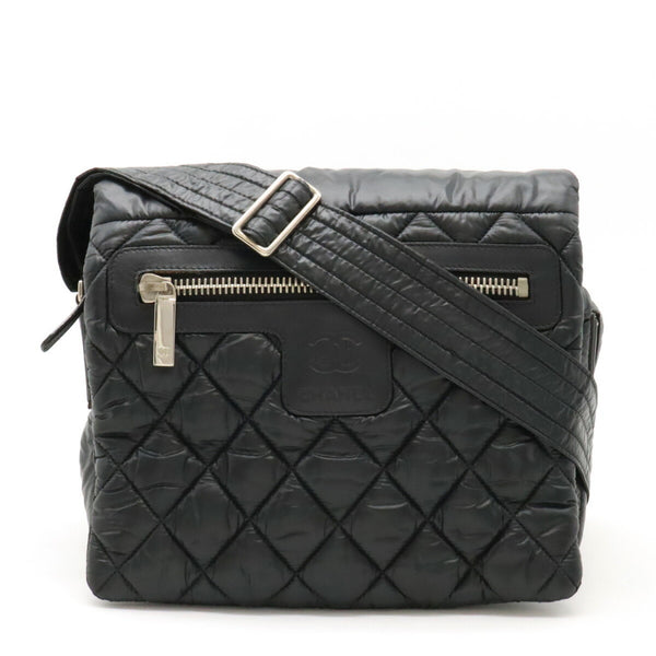 CHANEL Cococoon Matelasse Small Shoulder Bag Nylon Black 8616