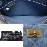 CHANEL Round Zipper Matelasse A80830 Long Wallet Denim Light Blue 083758