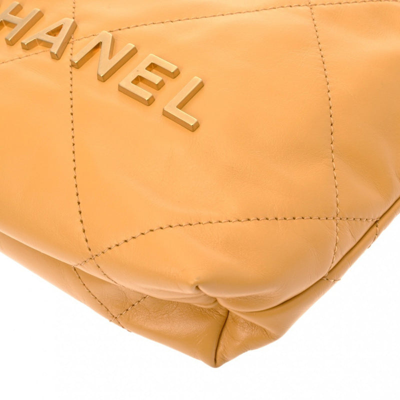 CHANEL Chanel 22 Chain Shoulder Yellow AS3980 Women's Shiny Calfskin Bag