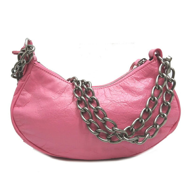 Balenciaga Le Cagole XS Chain Shoulder Women's Bag 712813 Arena Lambskin Pink