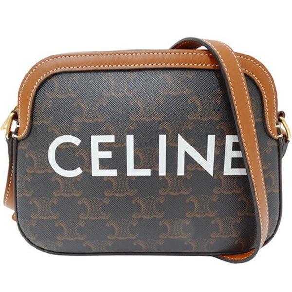 CELINE Women's Triomphe Shoulder Bag Camera Brown for Going Out