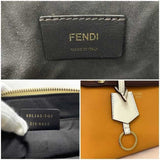 Fendi 2way visor way orange white brown 8BL145 leather FENDI shoulder bag handbag pochette studs ladies