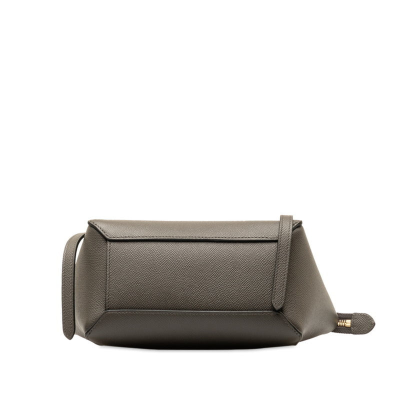 Celine Nano Belt Bag Handbag Shoulder S-AI-1282 Grey Leather Women's CELINE