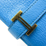 Hermes Bearn Bear Soufflé Blue Frieda Epsom Leather Long Wallet (bi-fold) Blue