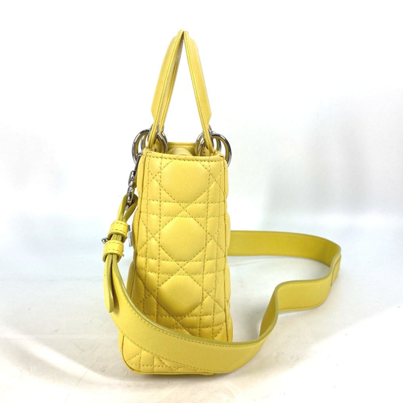 CHRISTIAN DIOR M0532PCAL LADY CHRISTIAN DIOR LADYDIOR 2WAY Hand Bag Star Shoulder Bag Hand Bag yellow