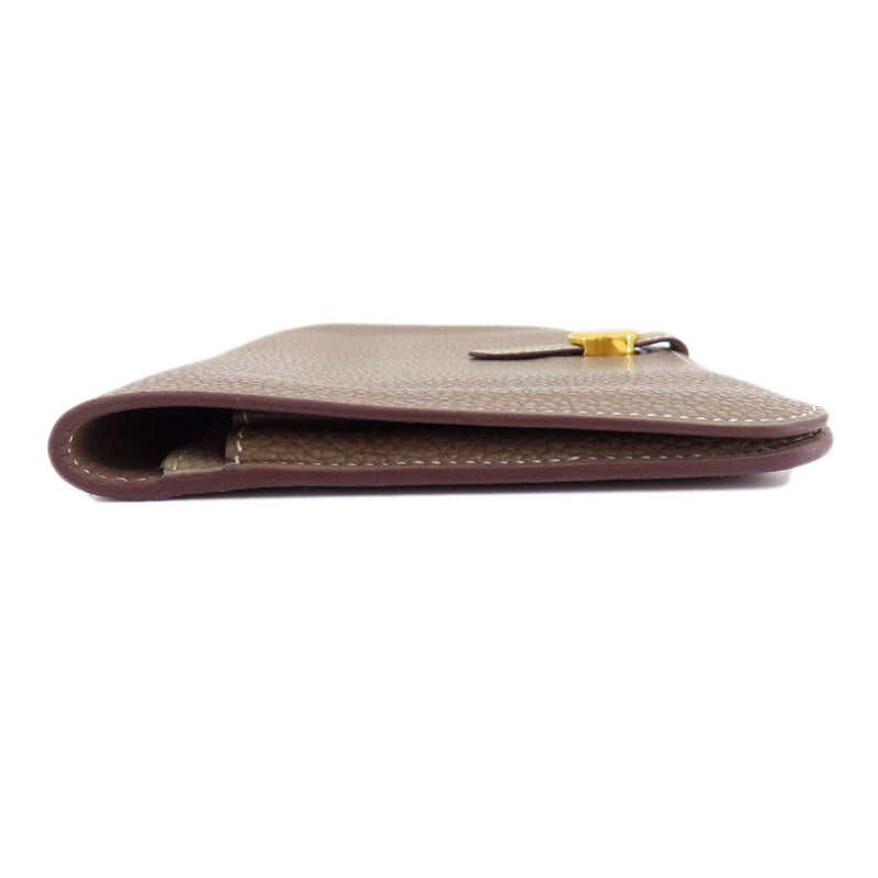 Hermes Dogon Duo GM Etoupe Long Wallet Togo Women's HERMES