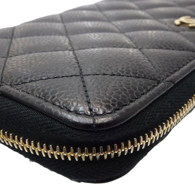 CHANEL Chanel Long Wallet AP0242 Classic Zip Caviar Skin Black 180409