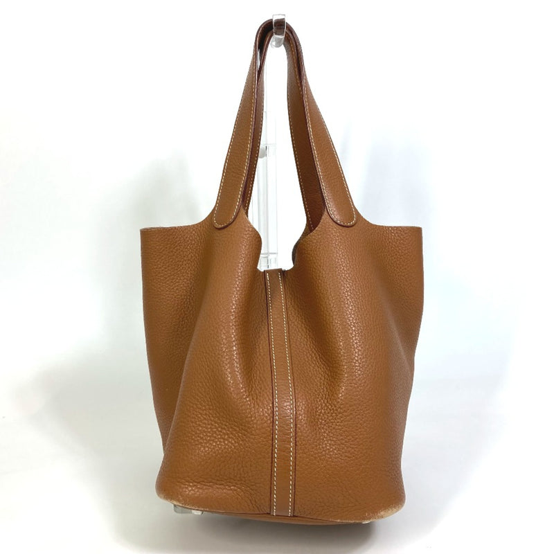 Hermes PicotinLock MM 22 Bag Tote Bag Hand Bag Brown SilverHardware