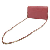 CHANEL Camellia Chain Wallet Shoulder Bag Pochette Lambskin Leather Pink 7421