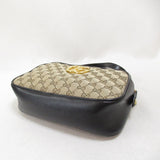 GUCCI GG Marmond Shoulder Bag Black Beige GG canvas leather 447632