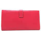 Hermes Bearn Classic □G stamp 2003 Ladies long wallet Chevre Red