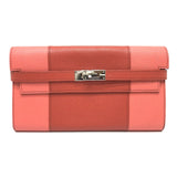 Hermes Long wallet Long Wallet pink SilverHardware