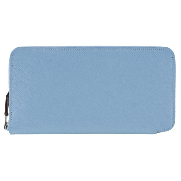 HERMES Azap long silk in wallet Vaux Epson Celeste 2023 light blue B ladies