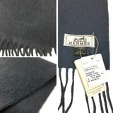 HERMES Muffler ECHARPE TISSEE 393622T-E2 100% Cashmere ARDOISE Blue Gray Men's Women's Hermes aq9415