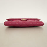 Chanel Long Wallet Matelasse Caviar Skin Pink Women's