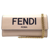 FENDI Chain Wallet Leather Pink 8M0365 Purse Long Goods Women's