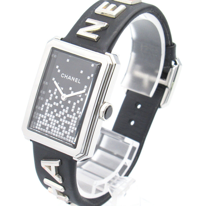 CHANEL Boyfriend Wanted de Chanel Medium Watch Stainless Steel Leather Strap Women's Black H7470