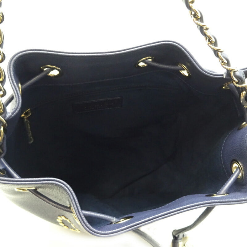 Chanel Deauville Shoulder Women's Bag Caviar Skin Navy