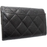 CHANEL Business Card Holder/Card Case A80799 Classic Zip Matelasse Coco Mark Caviar Skin Black 180737