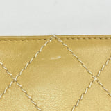 CHANEL Clutch Bag Wild Stitch Leather Beige Women's