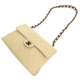 Chanel Plastic Chain Caviar Skin Beige No.6 Coco Mark Shoulder Bag 1927 CHANEL