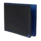 HERMES H Series Horizontal Card Holder Case Evercolor Black Blue Bi-fold B Engraved