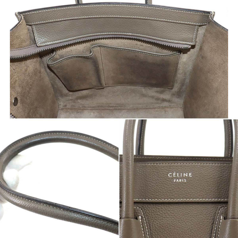 CELINE Luggage Micro Shopper Handbag Leather Slip 167793