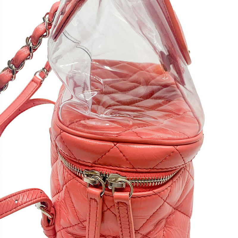 CHANEL Chanel rucksack matelasse clear pink