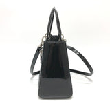 CHRISTIAN DIOR Cannage 2WAY bag Hand Bag Black SilverHardware