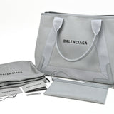 BALENCIAGA Navy Cabas M Tote Bag 581292 Canvas Grey