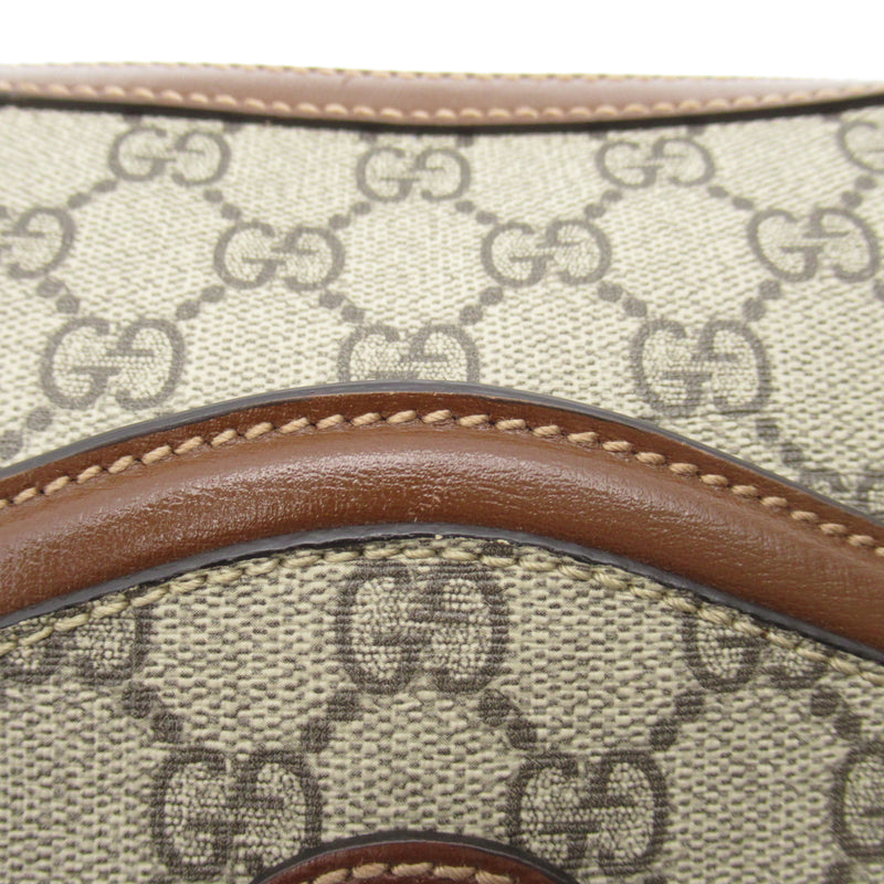 GUCCI GG Supreme Shoulder Bag Beige Brown PVC coated canvas 675891