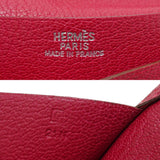 Hermes Bearn Classic □G stamp 2003 Ladies long wallet Chevre Red