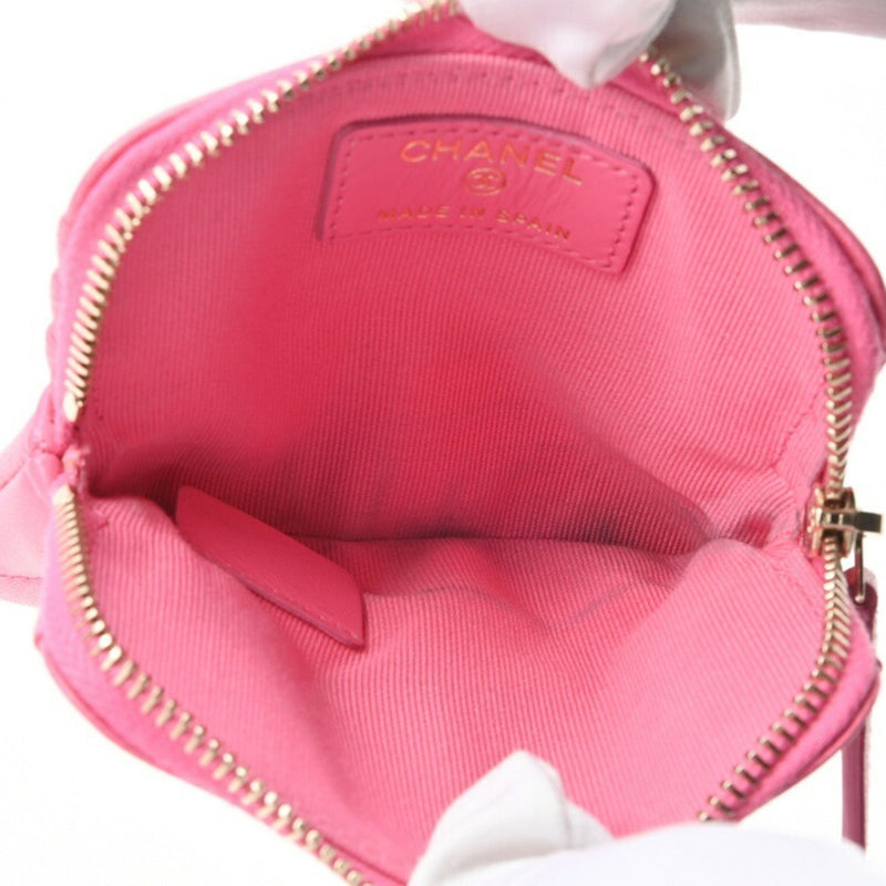 Chanel Matelasse 19 Fragment Case Coin Business Card Holder/Card AP2086 Lamb Leather Pink S-155076