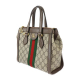 GUCCI Gucci GG Small Tote Bag Sherry Line Handbag 547551 Supreme Canvas Leather Beige Brown Shoulder